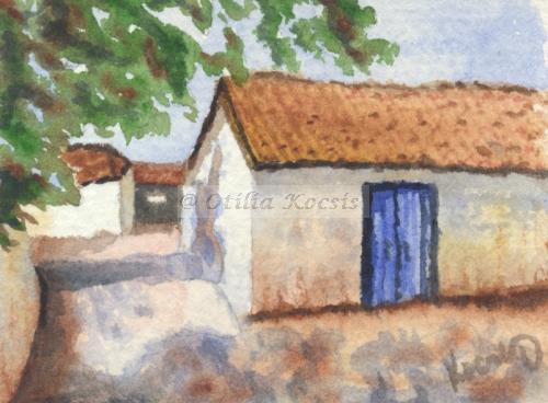 Old Barn in Kampi, ACEO watercolor, 3.5x2.5: 15.00 US$