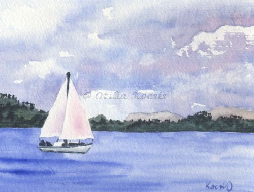 Seascape study, watercolor, 4"x6": 30.00 US$
