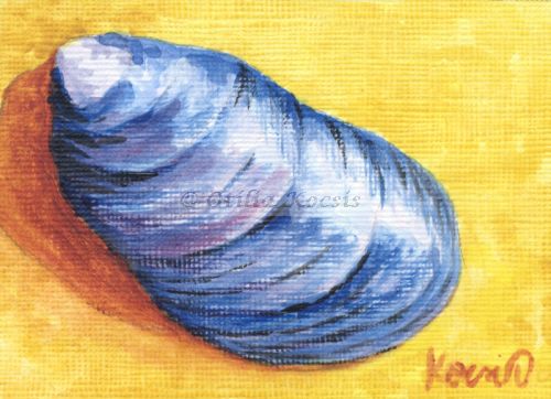 Mussels #04, ACEO acrylics, 3.5x2.5: 20.00 US$