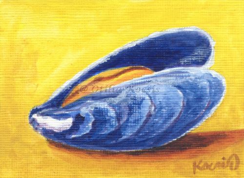 Mussels #06, ACEO acrylics, 3.5x2.5: 20.00 US$