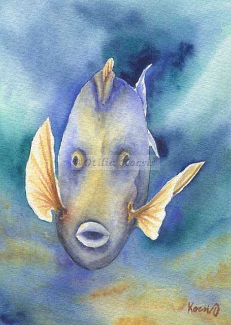 Tropical Fish #12, watercolor, 5"x7": 45.00 US$