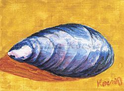 Mussels #03, ACEO acrylics, 3.5x2.5: 20.00 US$
