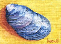 Mussels #04, ACEO acrylics, 3.5x2.5: 20.00 US$